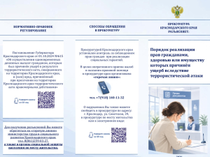 Порядок реализации прав гражданами, которым причинеи ущерб вследствии террористически атак